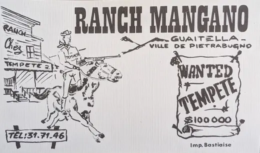 La carte du Ranch Mangano : « Wanted Tempête », Guaitella, Pietrabugno